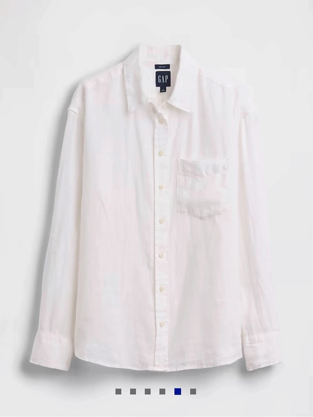 NWT Gap 100% Linen Oversized Shirt White Button Down XL